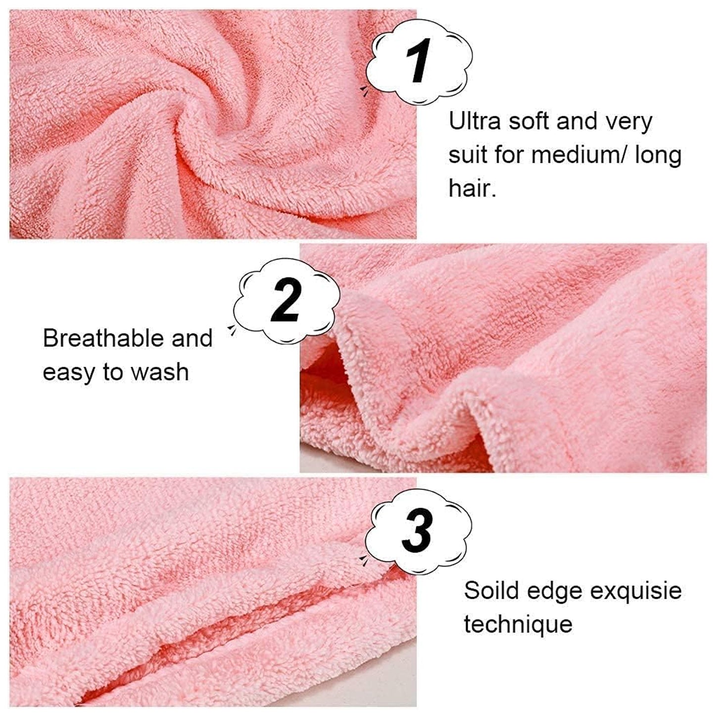 Microfiber Hair Wrap Towel Cap (1 Pc 63x23 Cm Mix Color)
