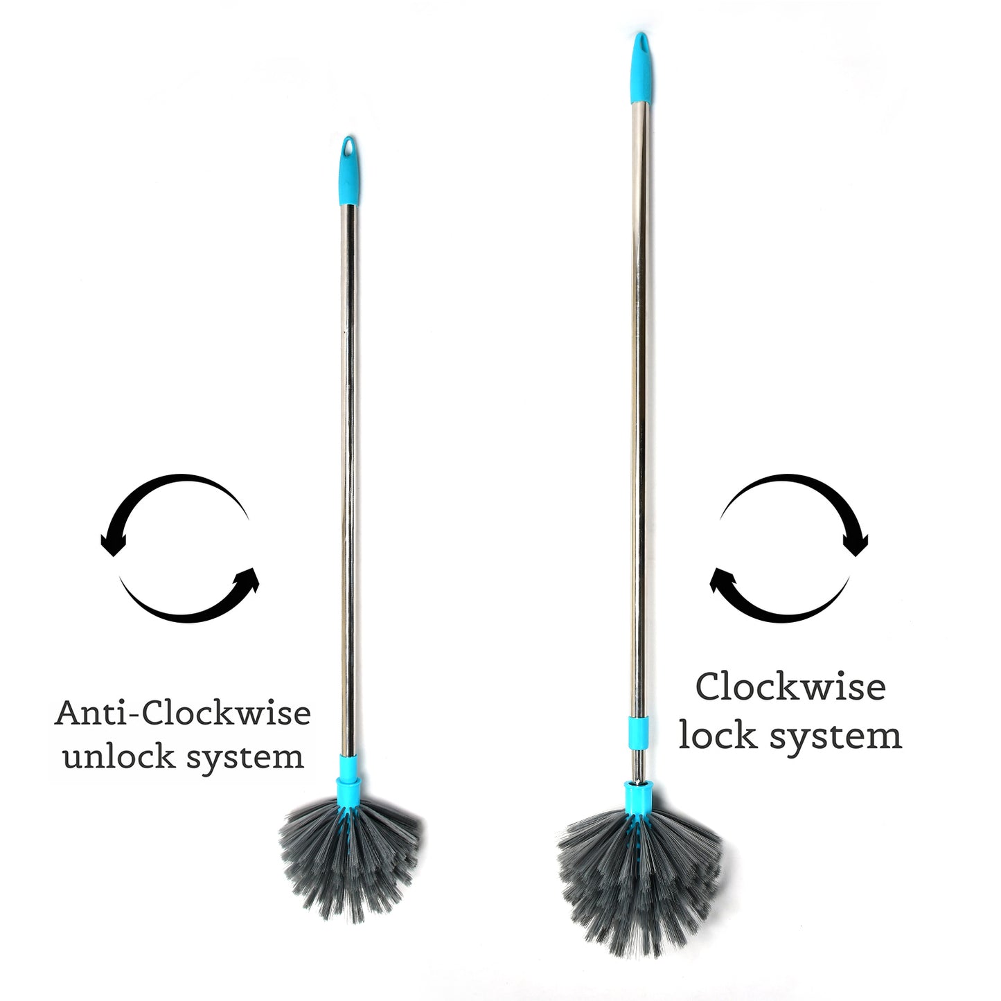 4021 Cobweb Brush With Stainless Steel Strong Long Extendable Handle For Dusting Ceiling Cobweb Cleaning Brush For Lights Fans Webs Cleaning For Homekitchen
