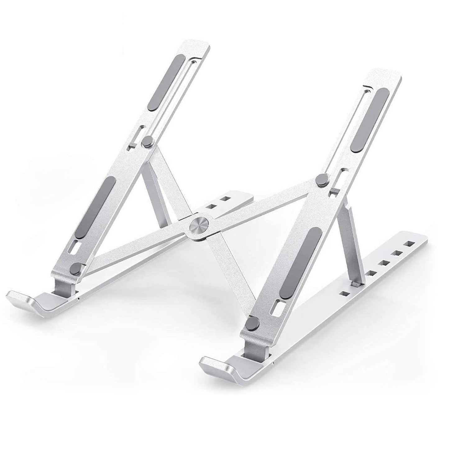 12874 Laptop Stand For Desk Metal Portable Laptop Stand With 6 Adjustable Angles Laptop Riser Phone And Tablet Stand Compatible For All Laptop