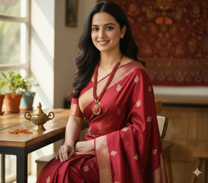 Red & Gold Oxidised Beaded Necklace