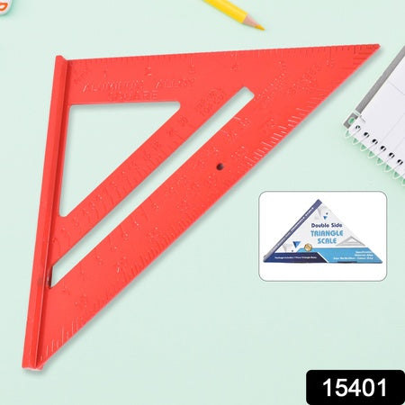Double Side Scale Triangle Ruler Measurement Hand Tool (1 Pc Red)