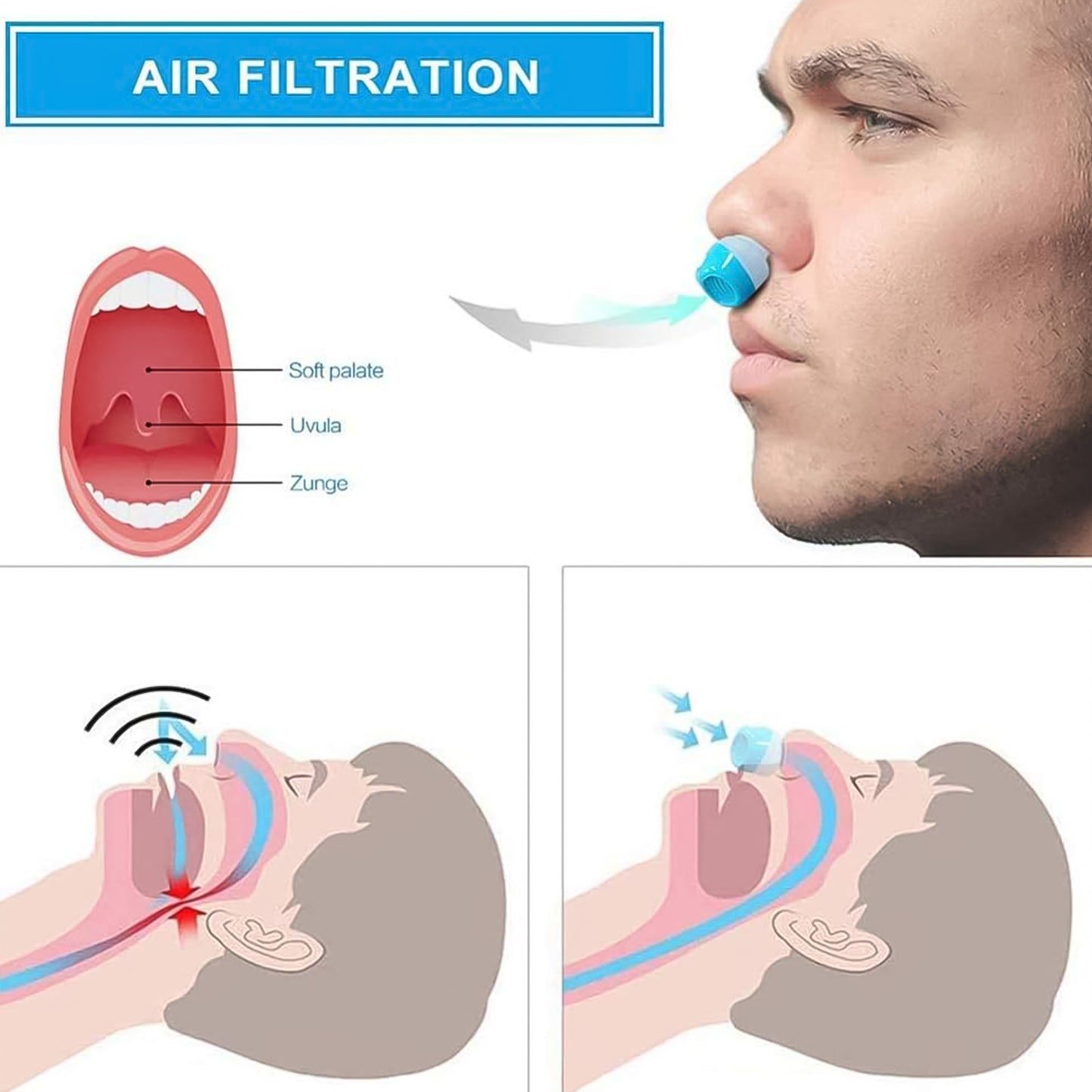 Snore-Free Air Purifying Nose Clip - Health & Beauty