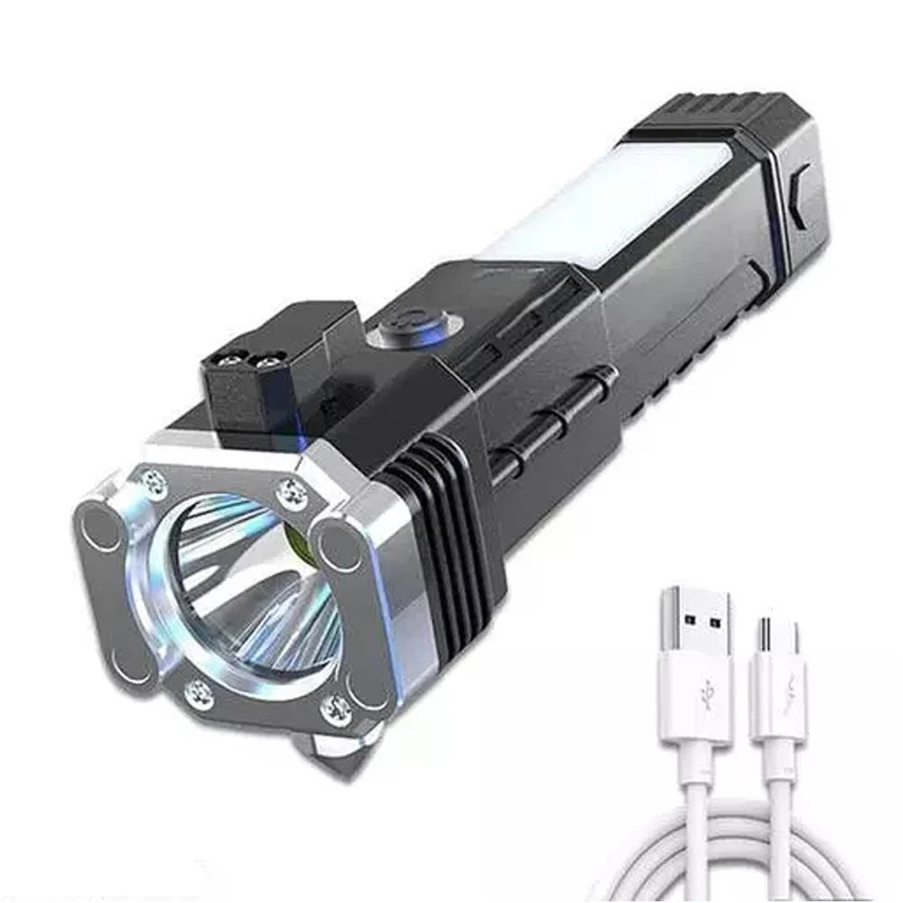 Multifunctional Rechargeable Survival Flashlight