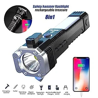Multifunctional Rechargeable Survival Flashlight