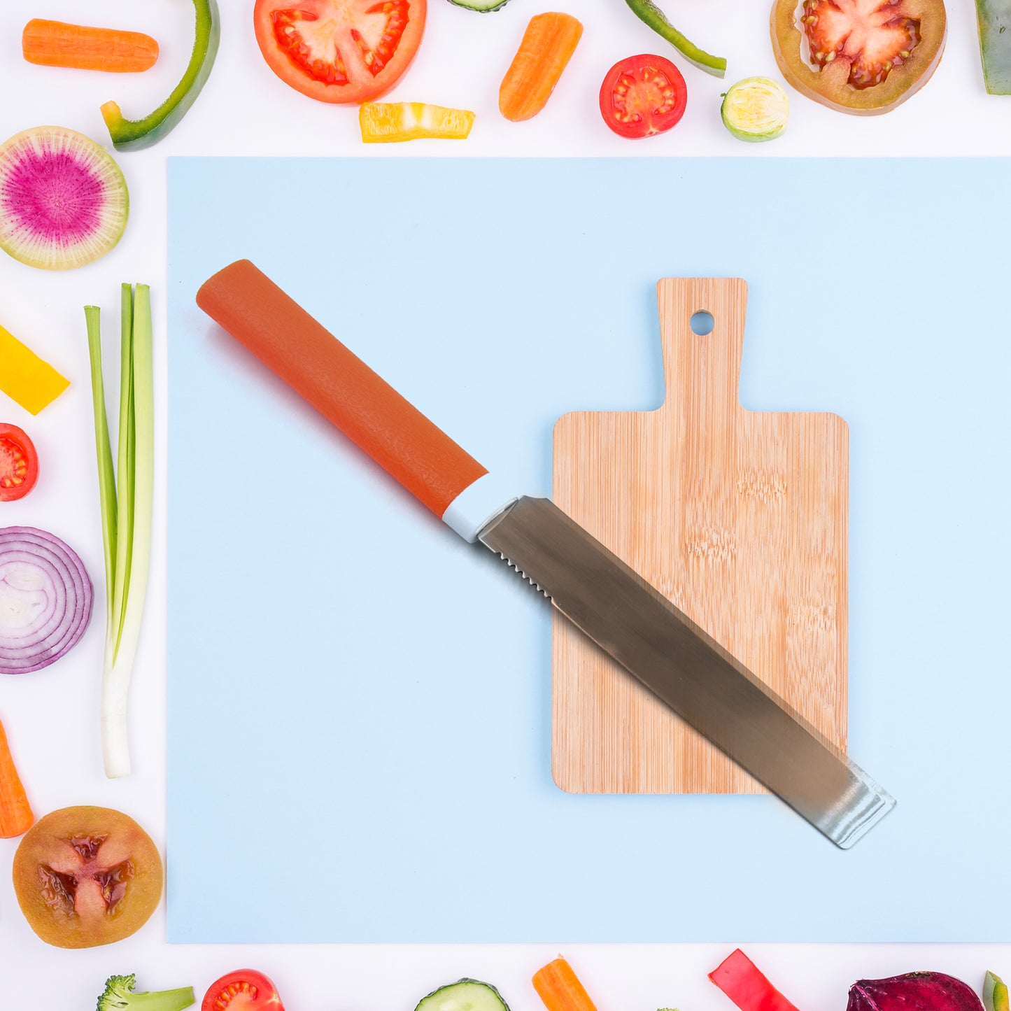 5945 Stainless Steel Knife For Kitchen Use Knife Set Knife Non-slip Handle With Blade Cover Knife