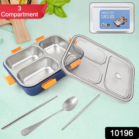 3-Compartment Stainless Steel Lunch Box