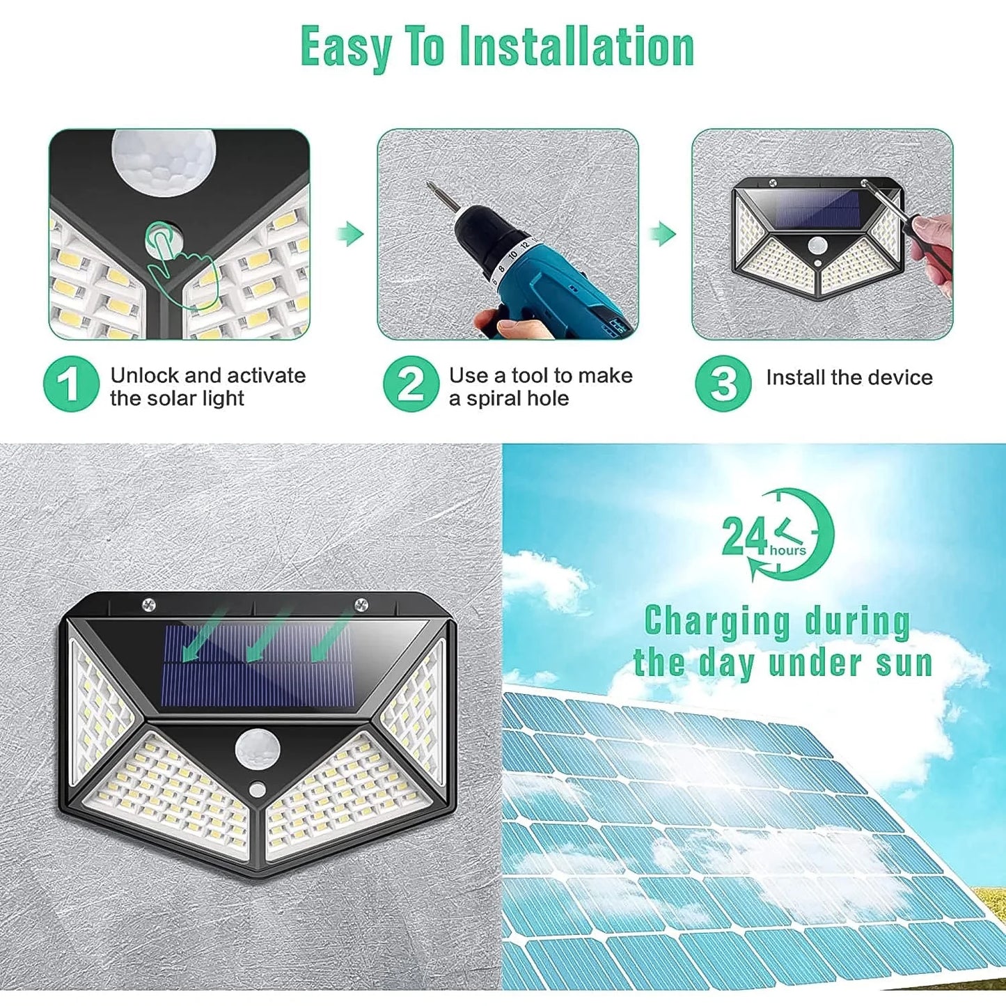 100 LED Solar Motion Light