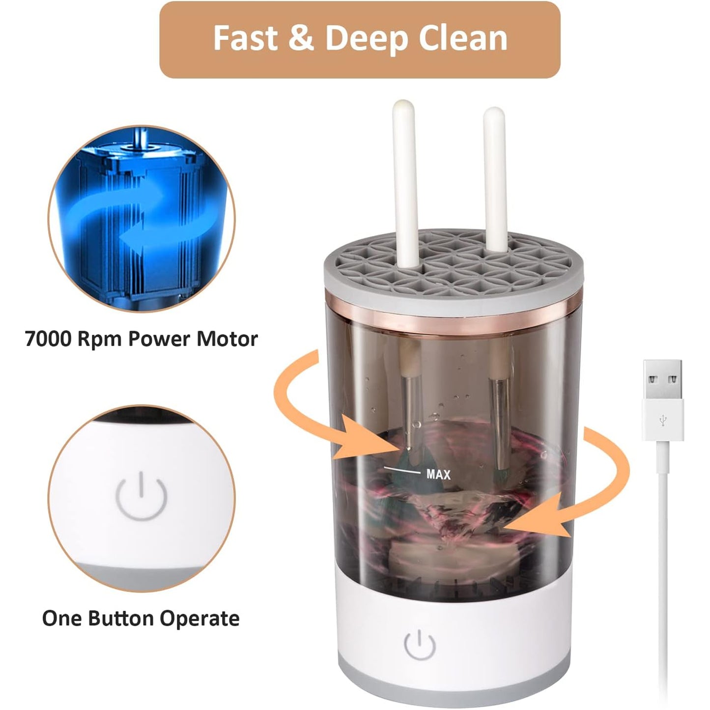 Auto Makeup Brush Cleaner Machine