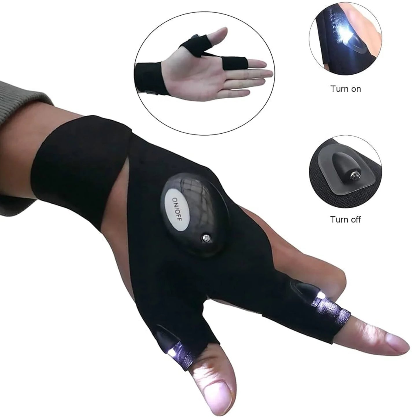 LED Flashlight Work Gloves