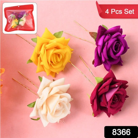Vibrant Floral Hair Pin Set