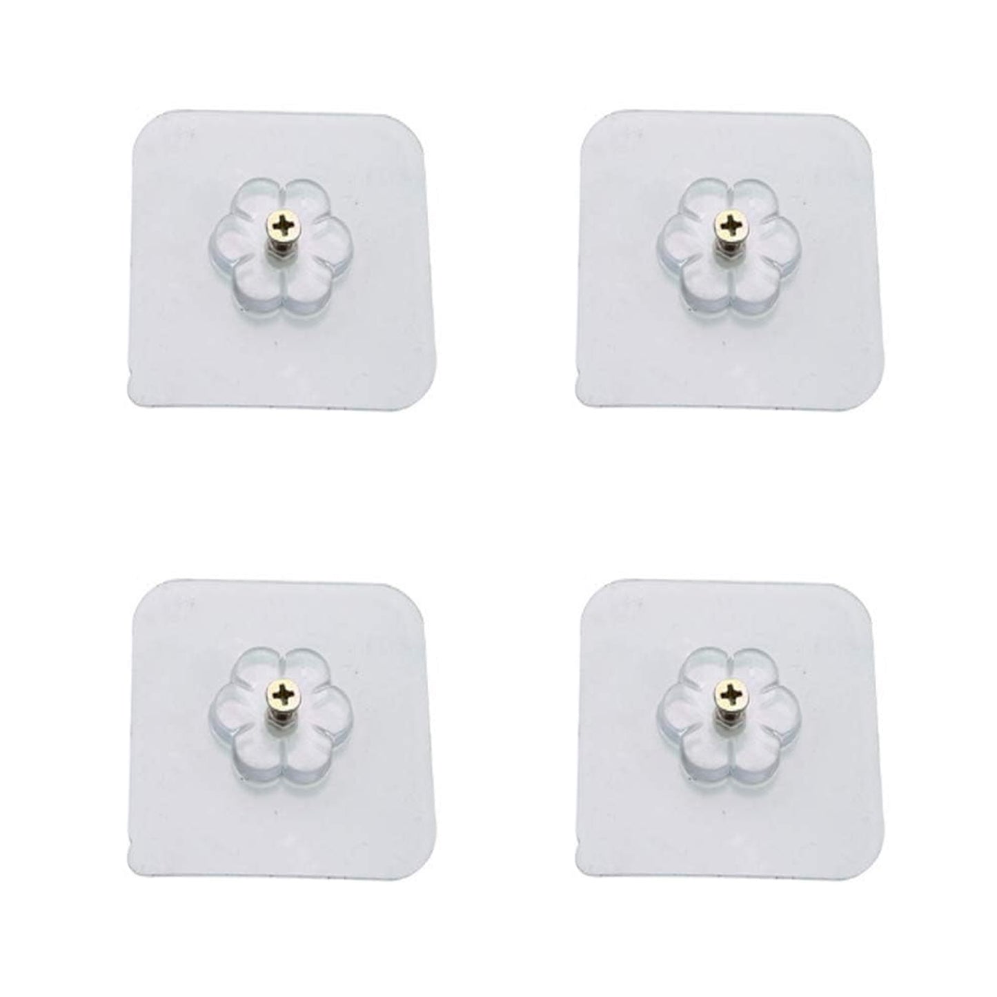 Self Adhesive Hooks Sticker Screw Nut And Bolt Type (4 Pcs Set)