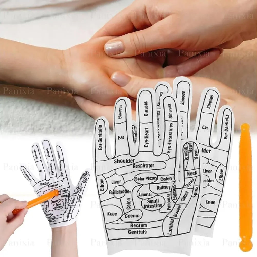 Acupressure reflexology gloves