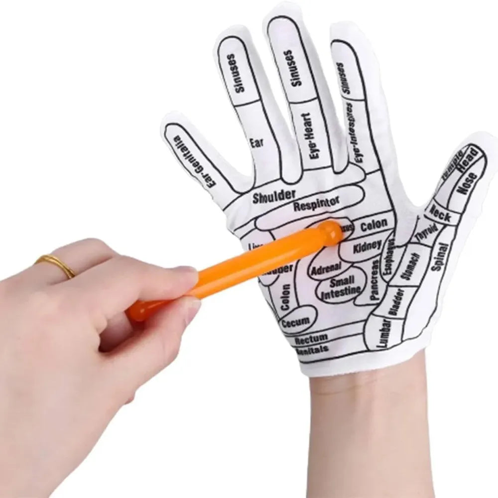 Acupressure reflexology gloves