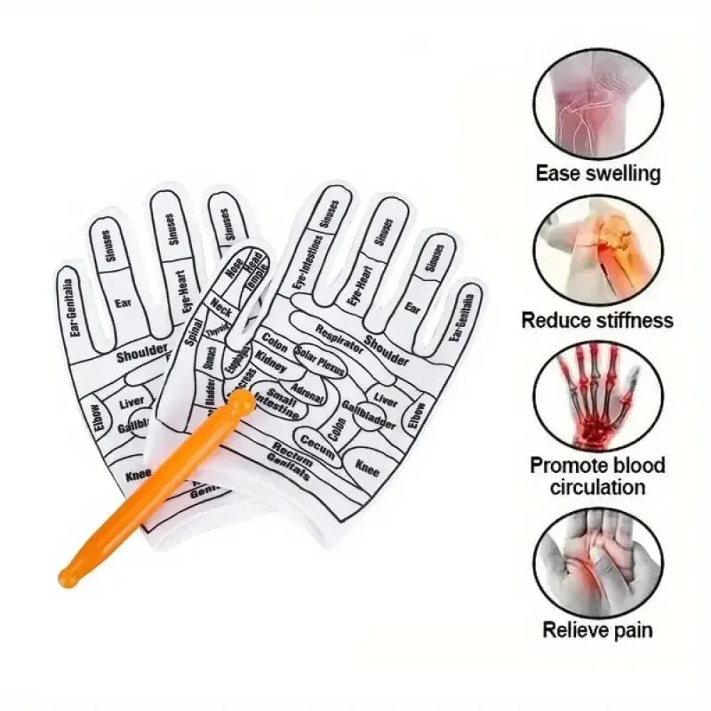 Acupressure reflexology gloves