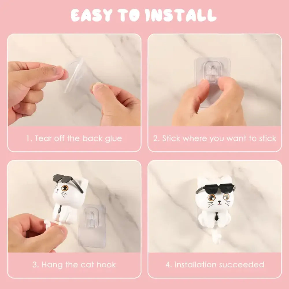 Adhesive cat key holder - home improvement