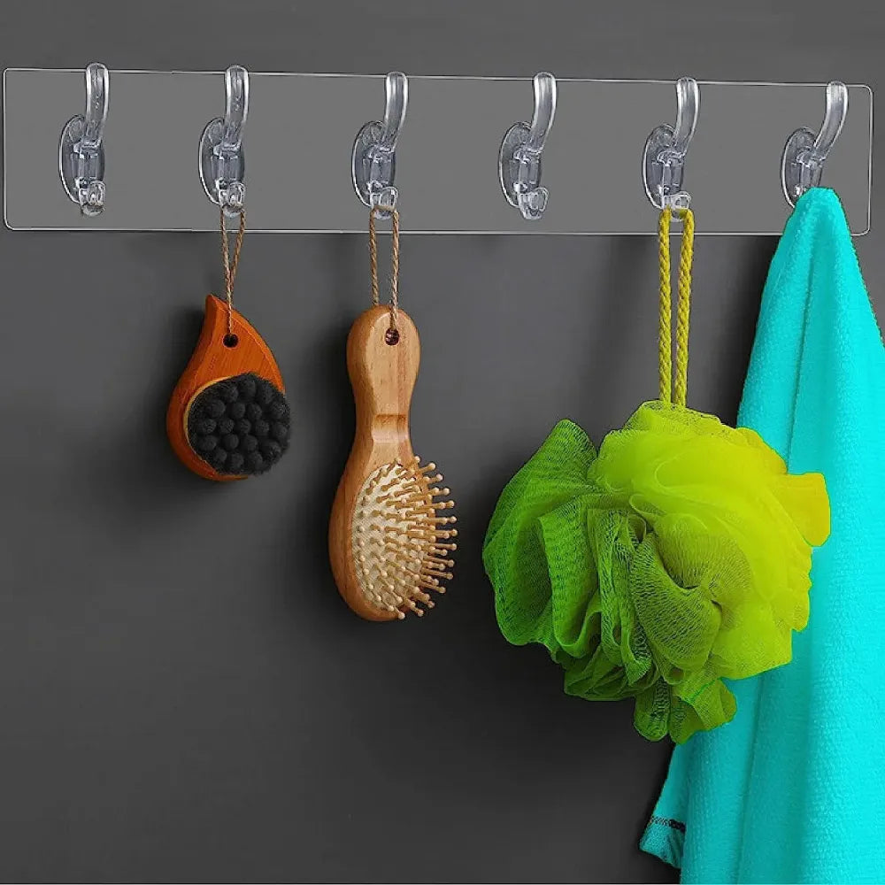 Adhesive wall hook rack – 6 hooks