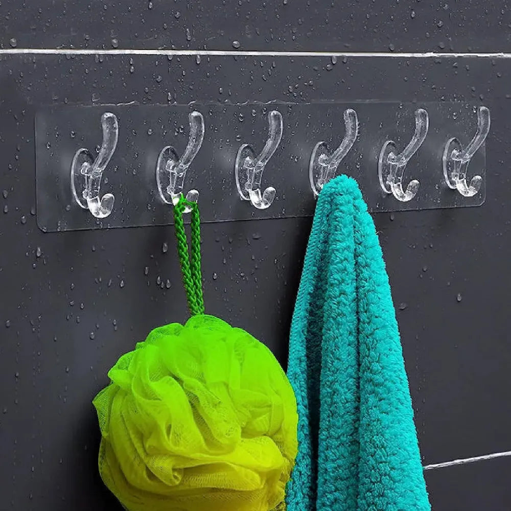 Adhesive wall hook rack – 6 hooks