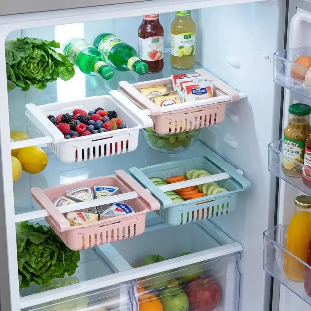 Adjustable fridge storage baskets - home & kitchen