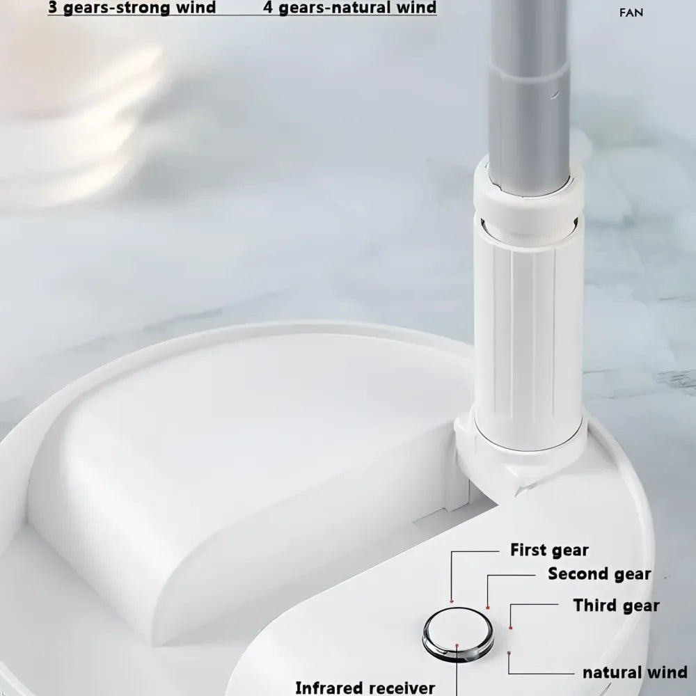 Adjustable height telescopic rechargeable standing fan pedestal