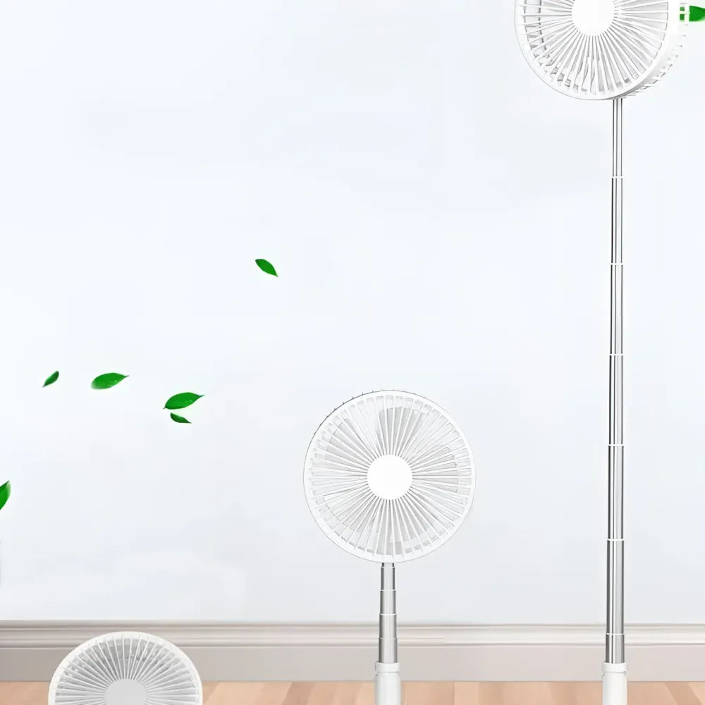 Adjustable height telescopic rechargeable standing fan pedestal