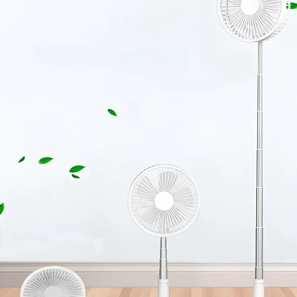 Adjustable height telescopic rechargeable standing fan pedestal