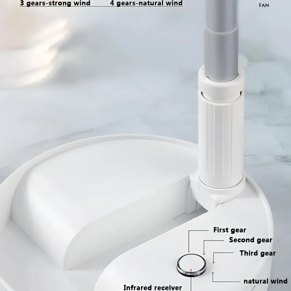 Adjustable height telescopic rechargeable standing fan pedestal