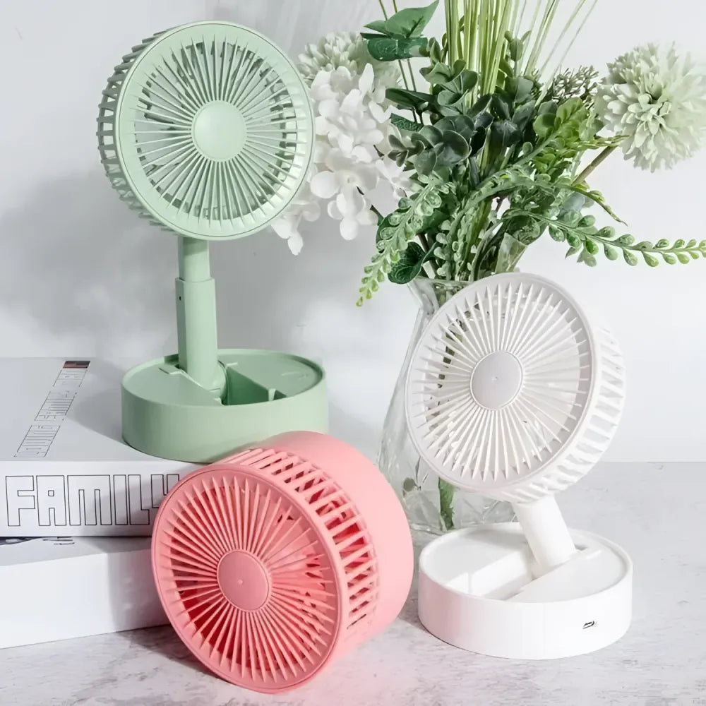 Adjustable height telescopic rechargeable standing fan pedestal