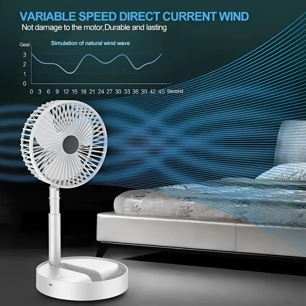 Adjustable height telescopic rechargeable standing fan pedestal