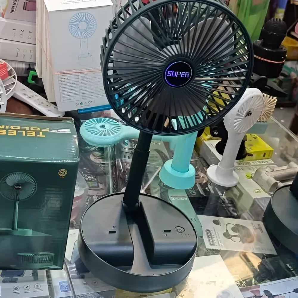 Adjustable height telescopic rechargeable standing fan pedestal