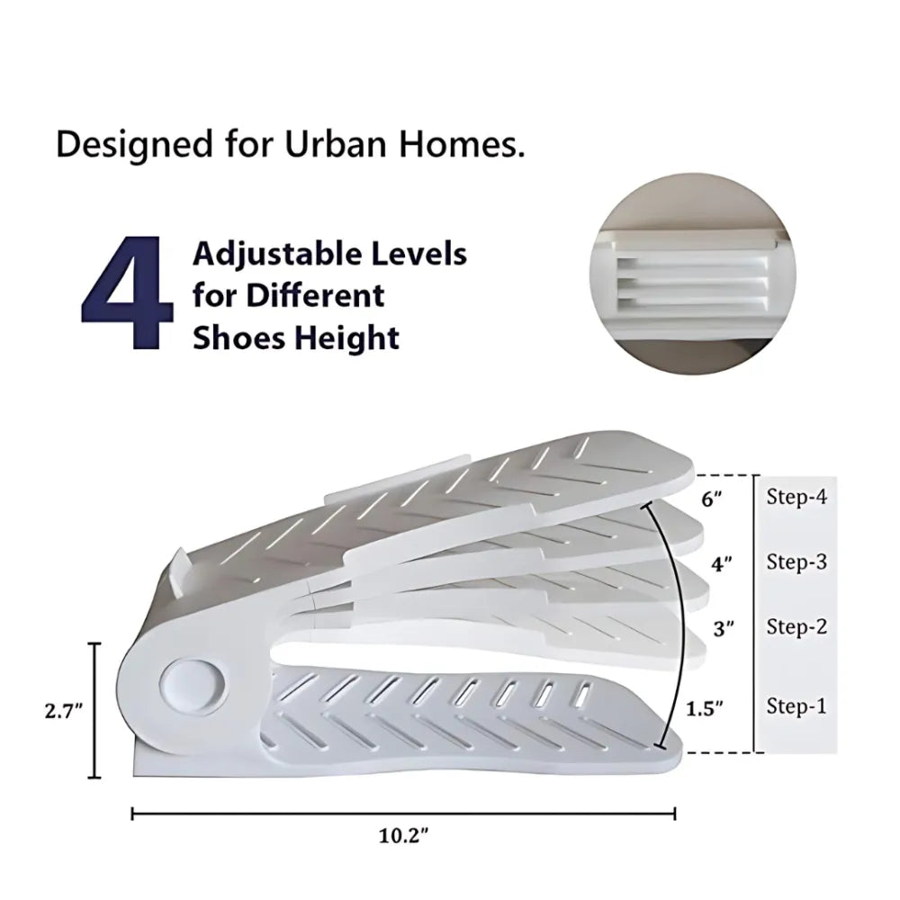 Adjustable shoe organizers - (pack of 4)
