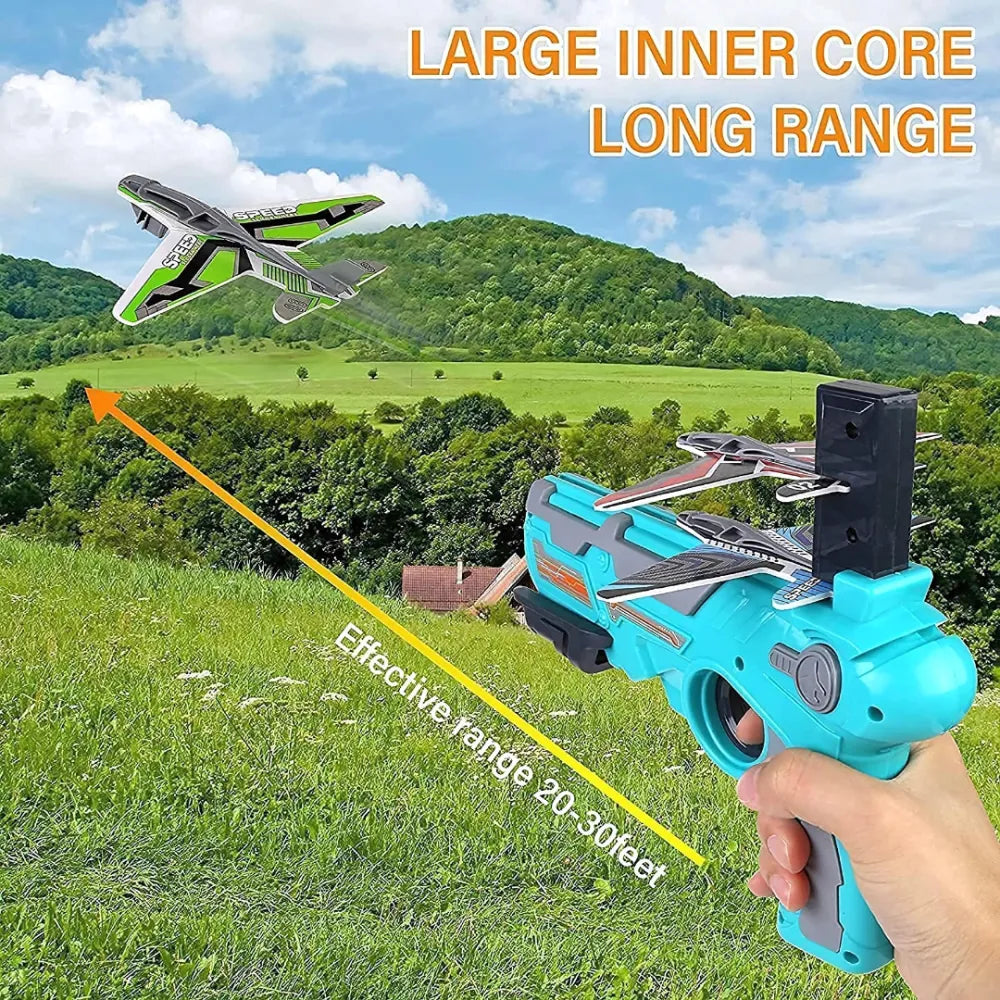 Airplane launcher toy with 4 foam planes
