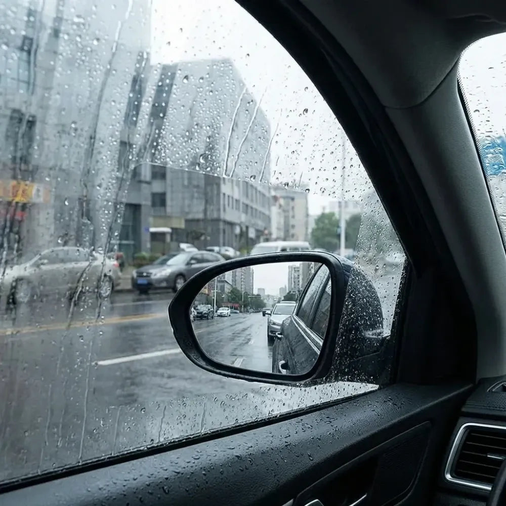 Anti-fog rearview mirror film - automotive