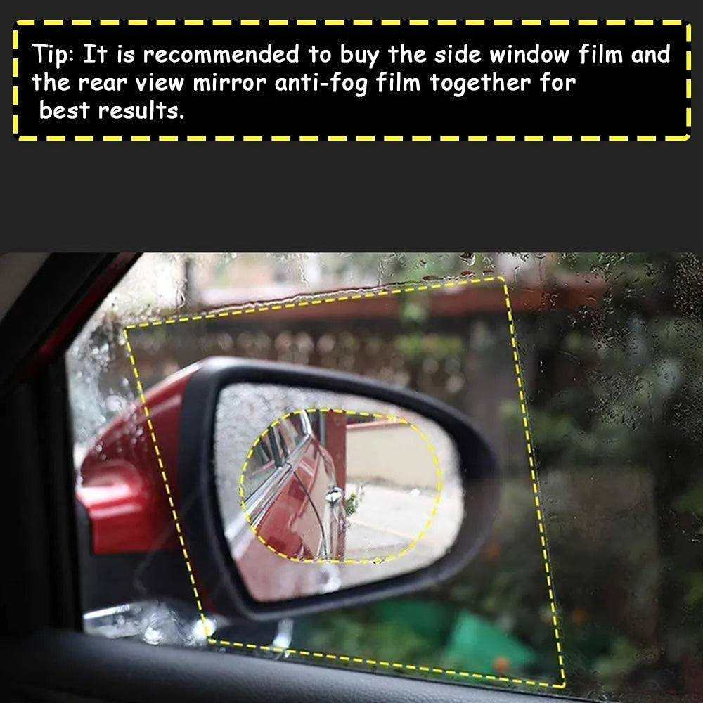 Anti-fog rearview mirror film - automotive