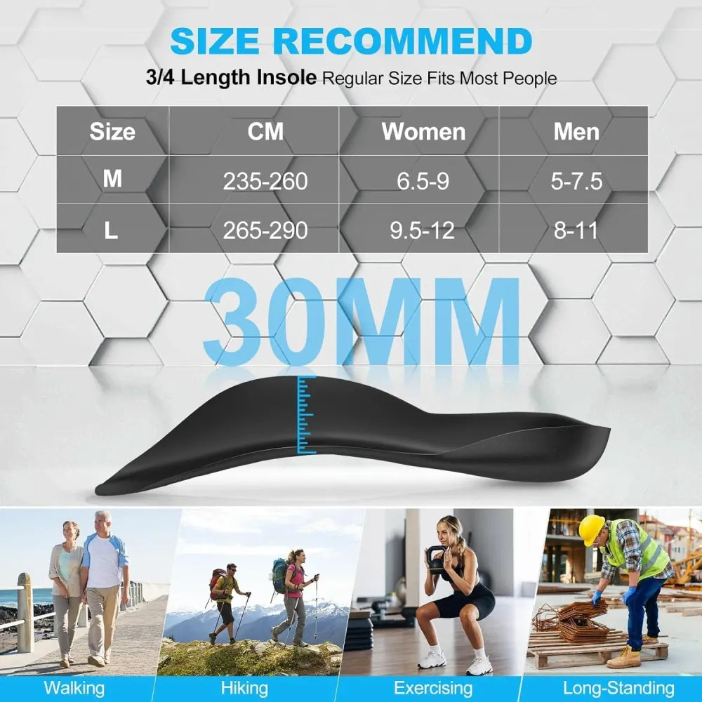 Arch support silicone insoles