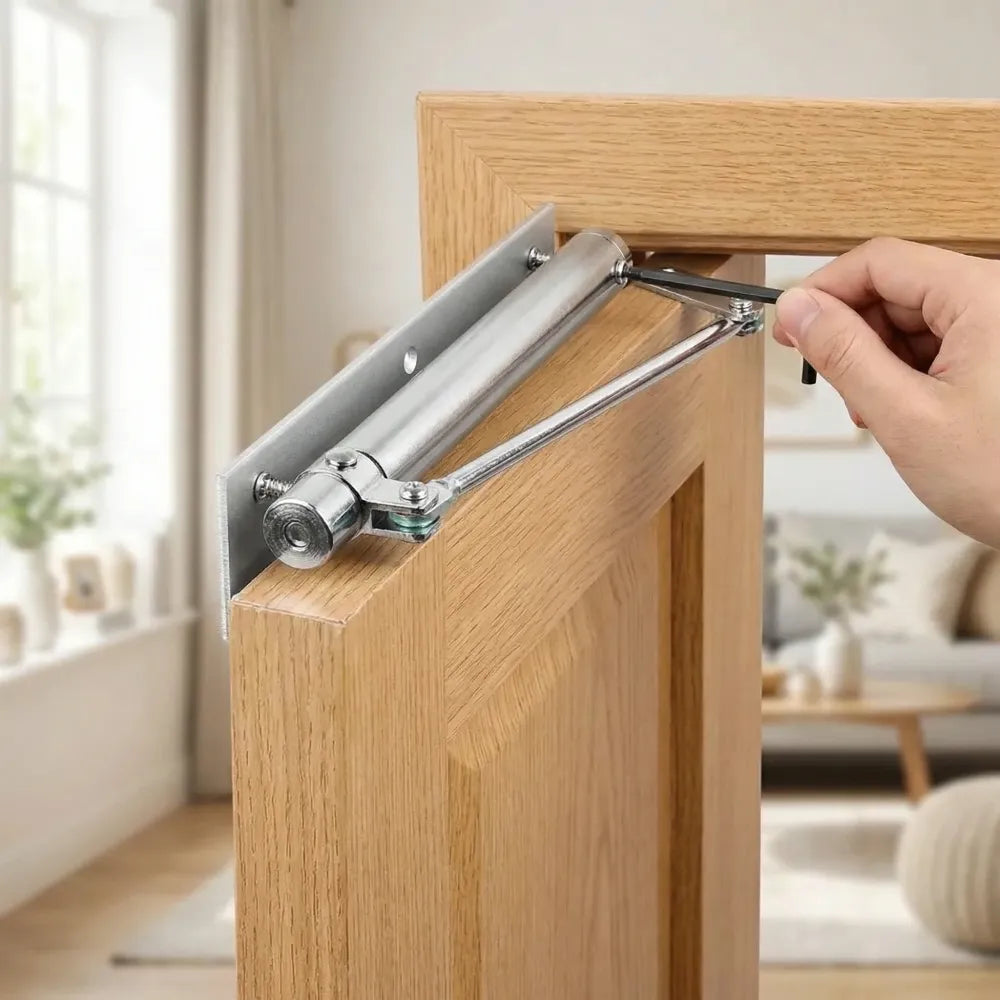 Automatic door closer hinged lock