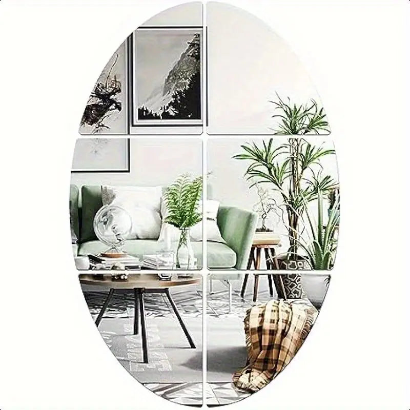 Oval 3D Mirror Sticker