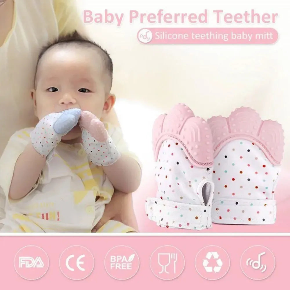 Baby teething glove – silicone teether mitten