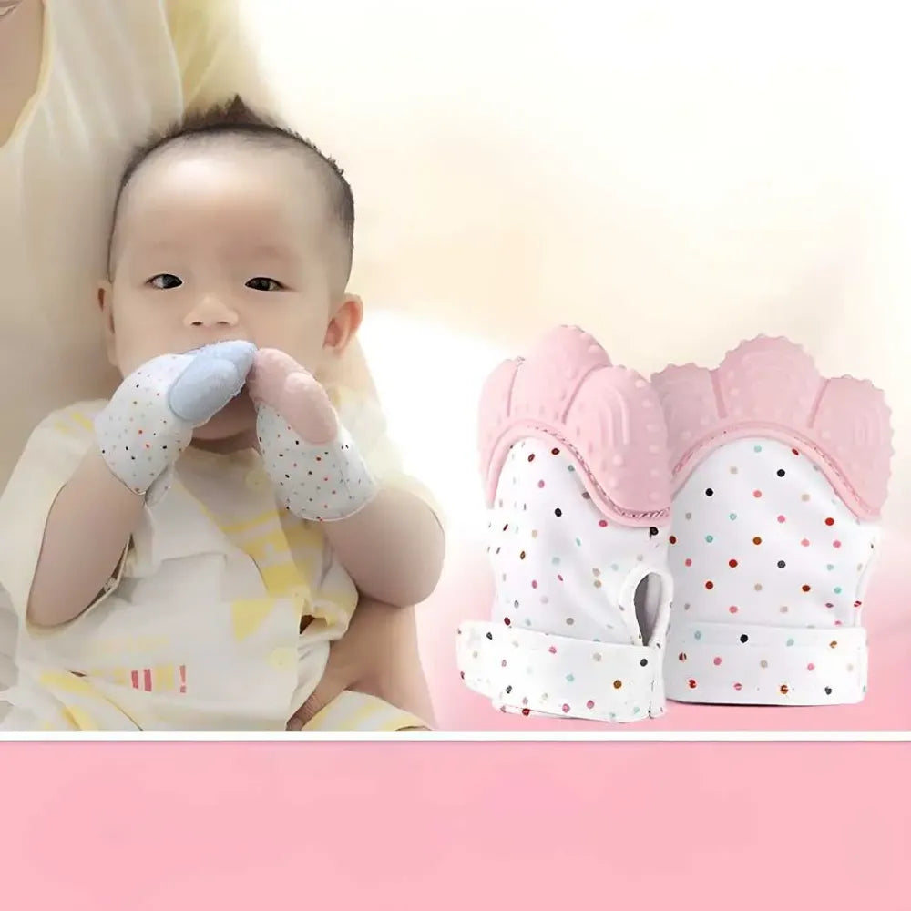 Baby teething glove – silicone teether mitten