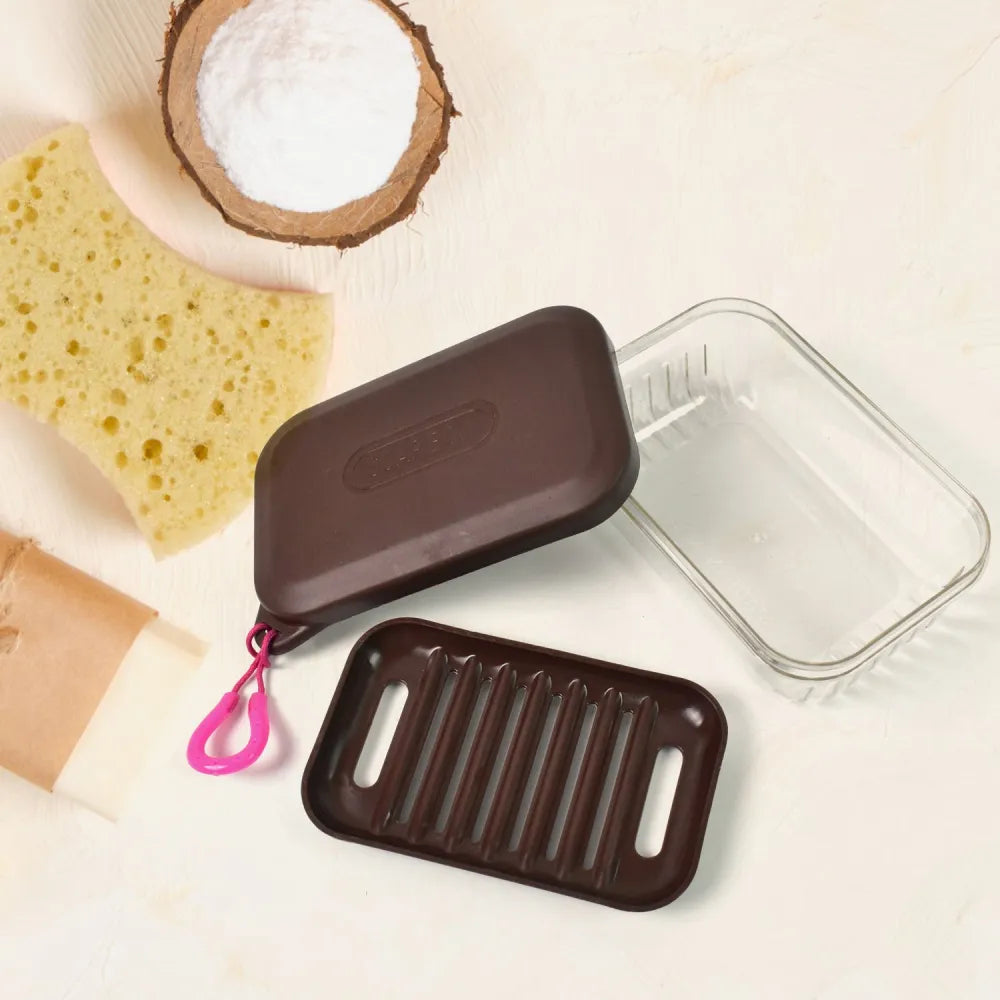 Bathroom travel plastic soap box with lid (1 pc) - home & kitchen