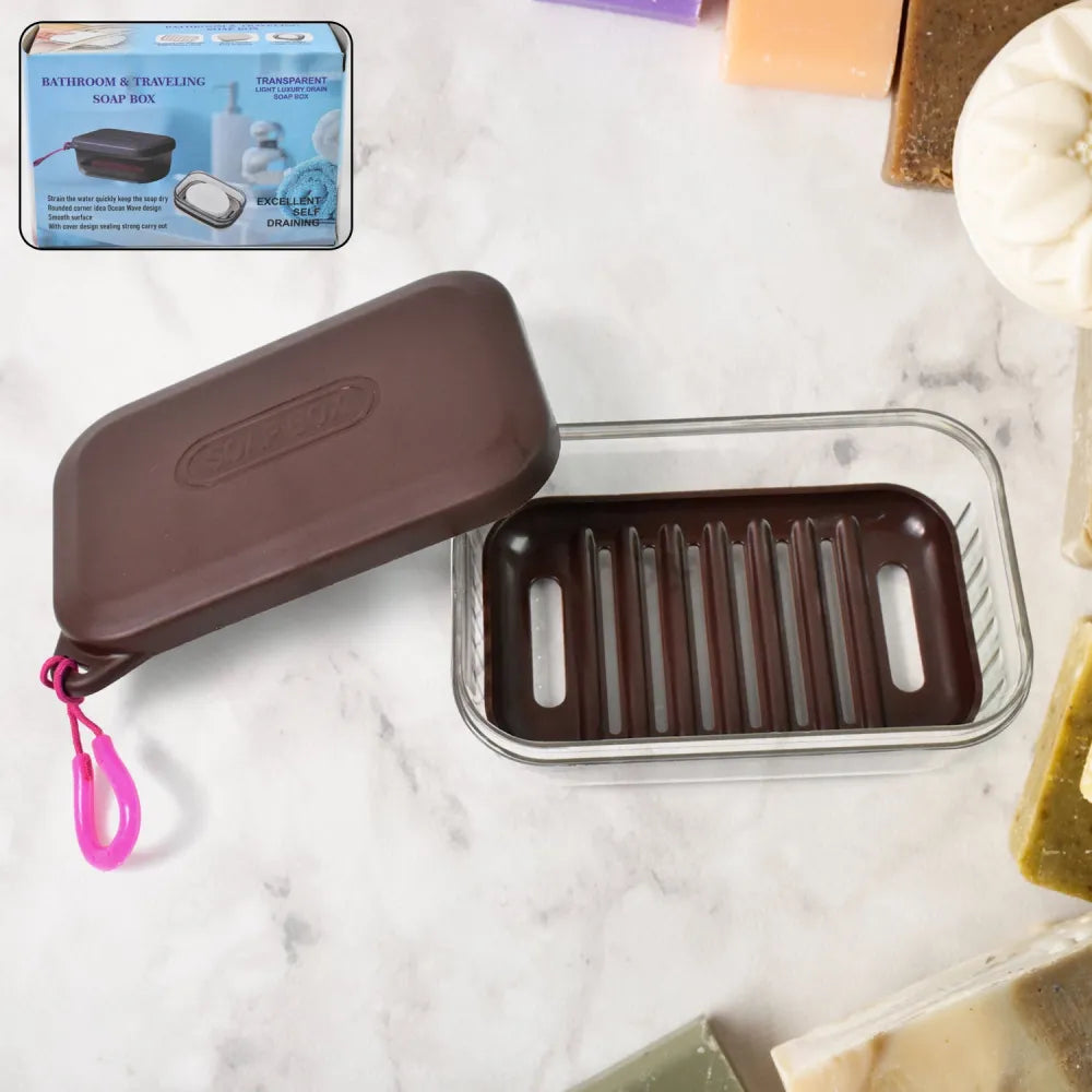 Bathroom travel plastic soap box with lid (1 pc) - home & kitchen