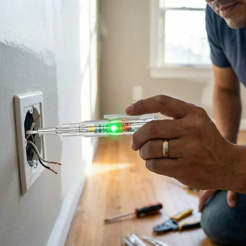 Battery powered electrical tester pen