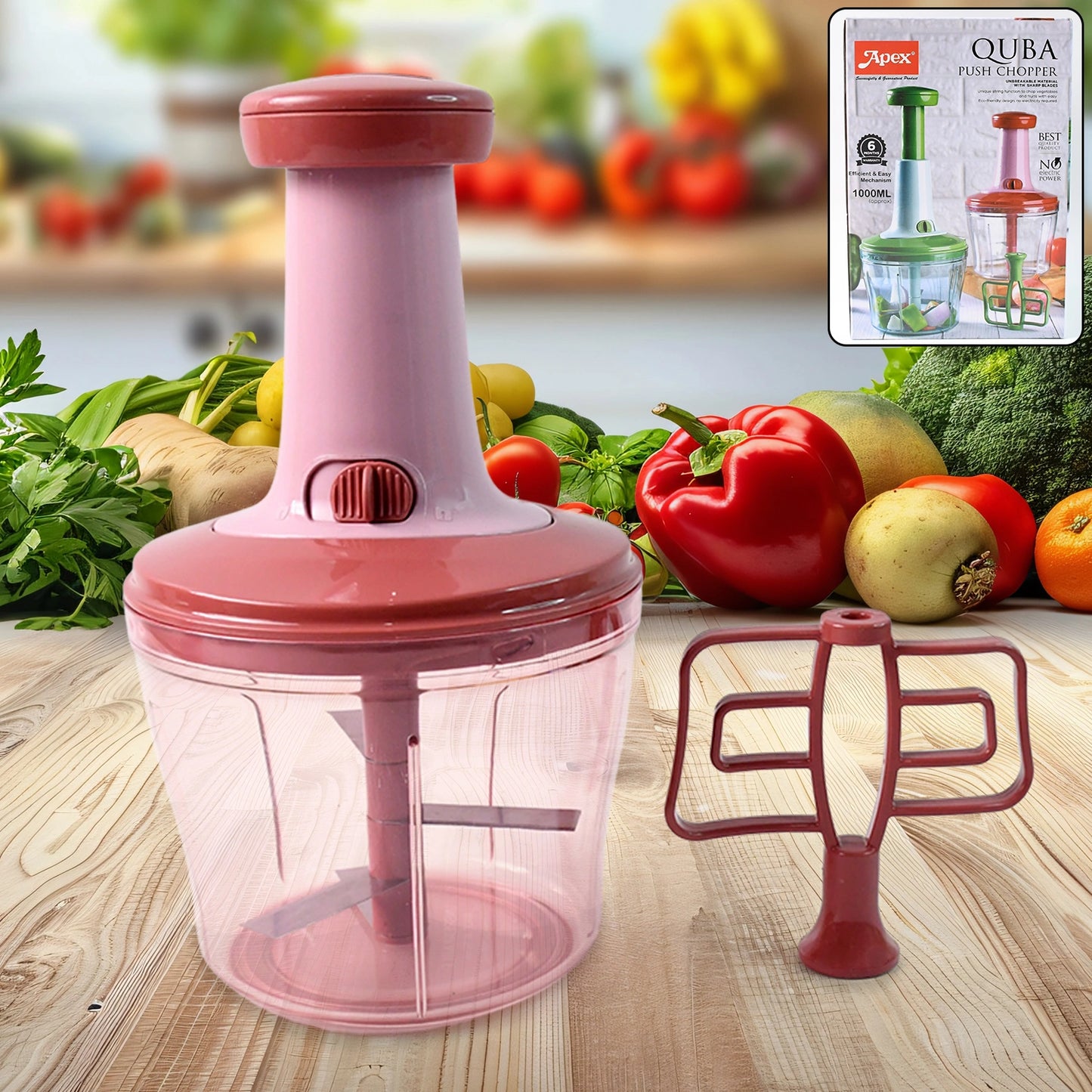 Quba 1000ML Push Chopper