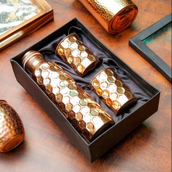 Ayurvedic Copper Water Bottle Set