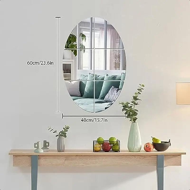 Oval 3D Mirror Sticker