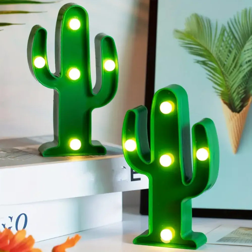 Cactus led night light - office