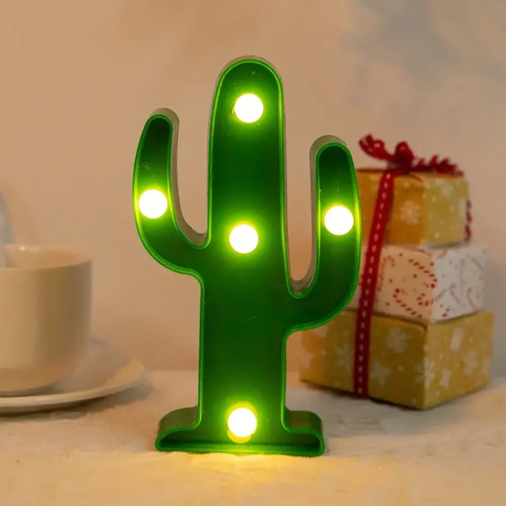 Cactus led night light - office