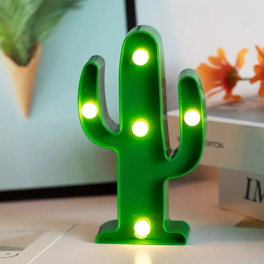 Cactus led night light - office