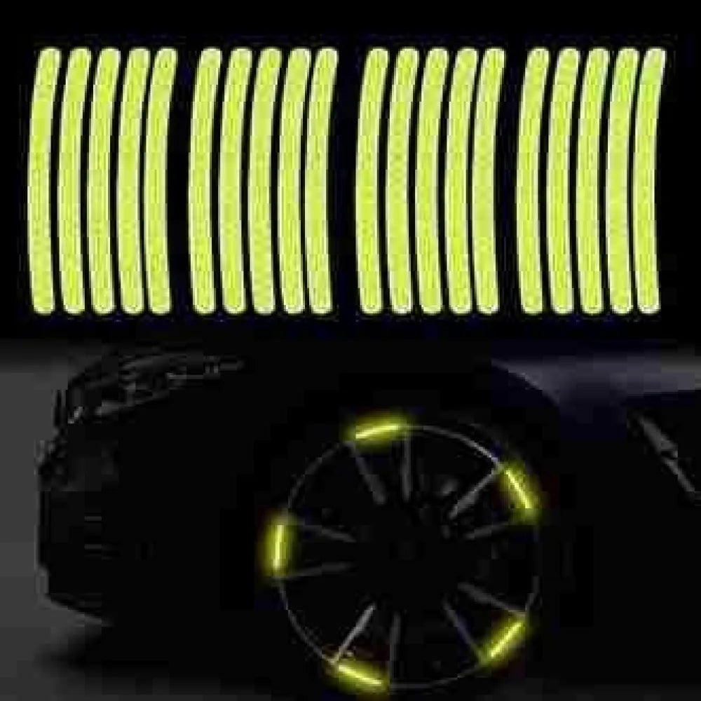 Reflective wheel rim stickers.