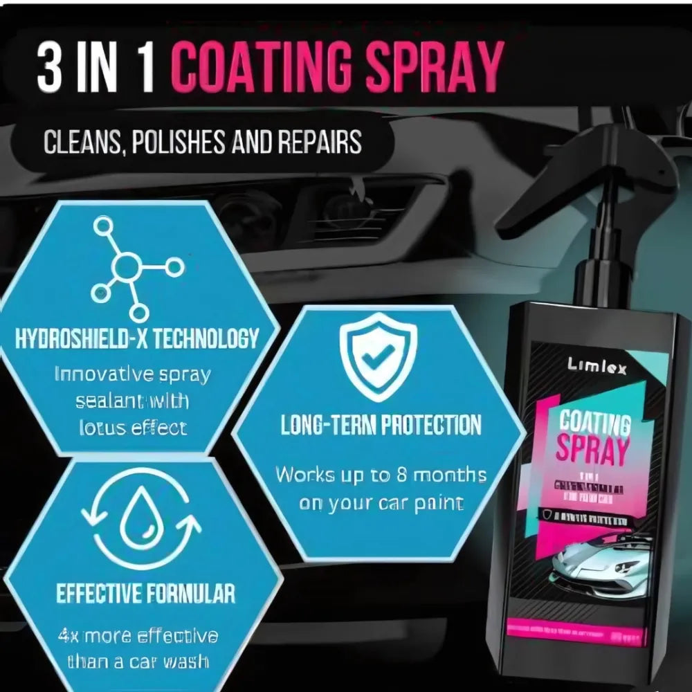 Car coating spray & foam cleaner combo