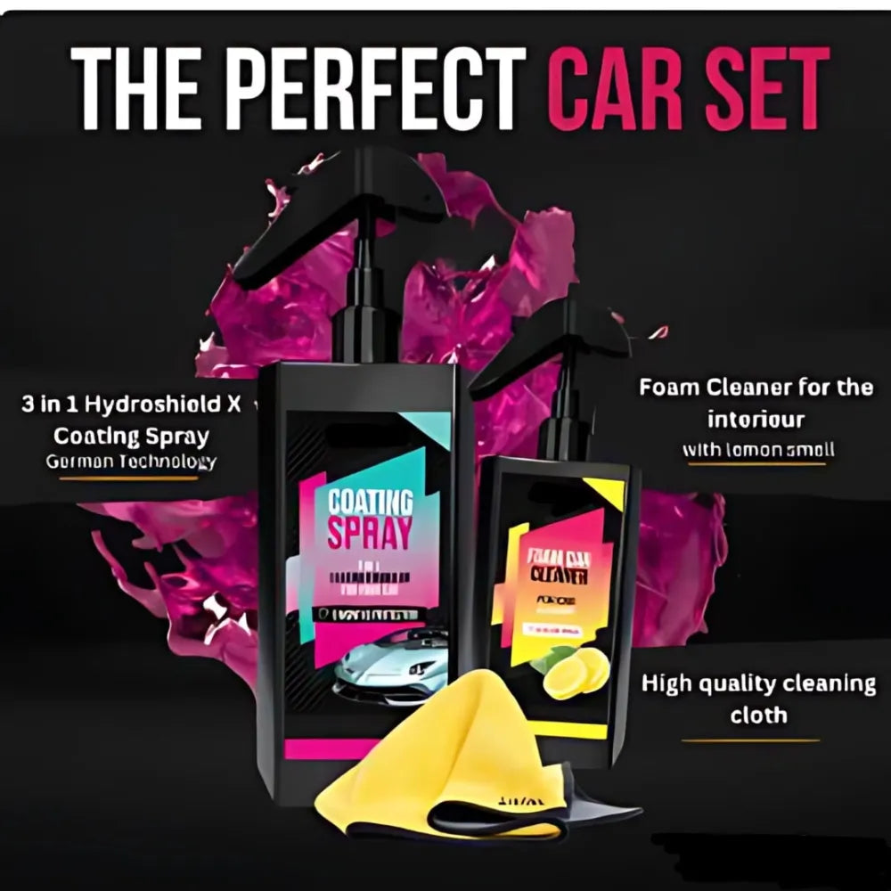 Car coating spray & foam cleaner combo